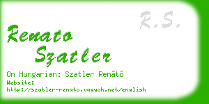 renato szatler business card